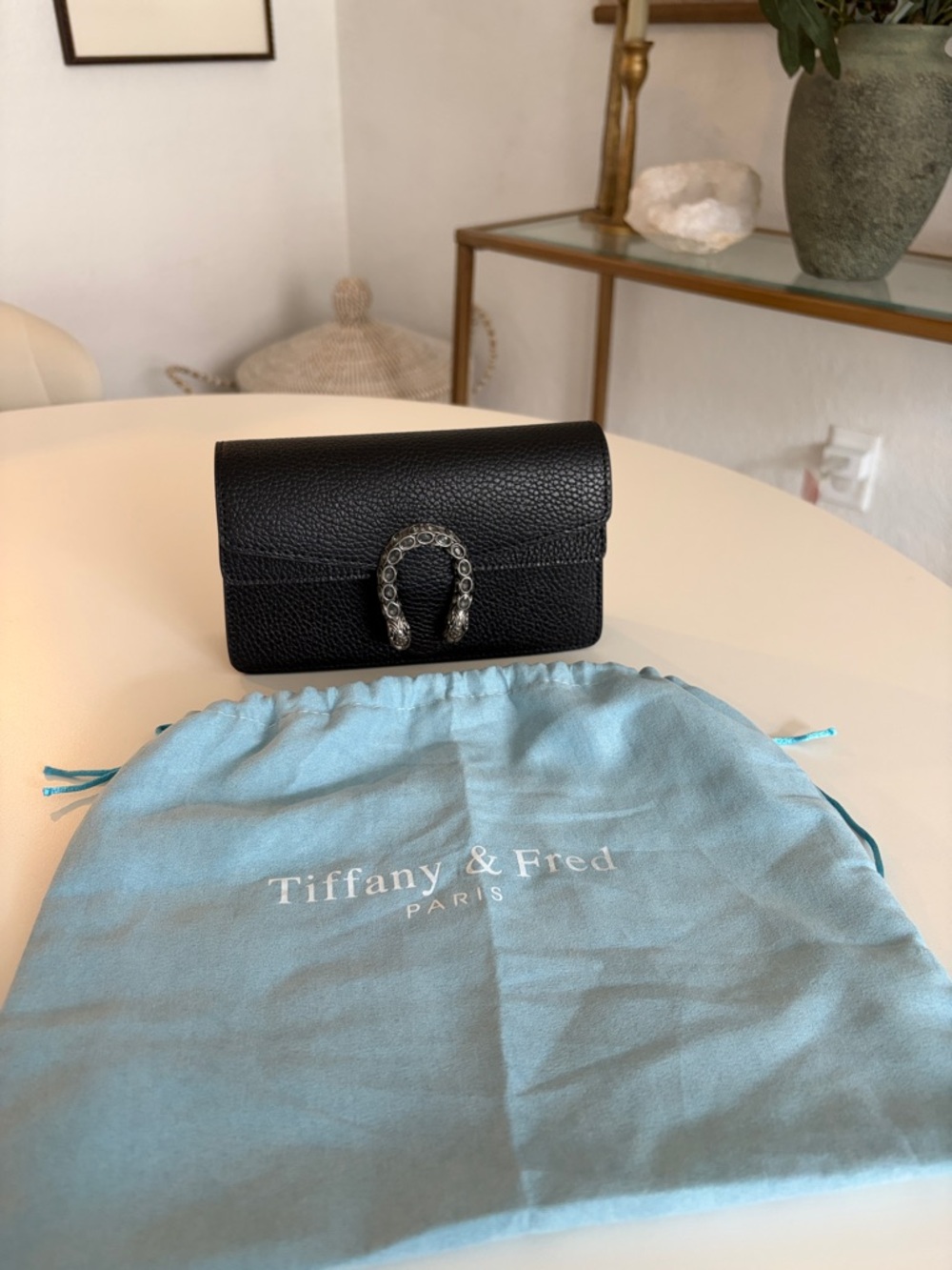 Black Leather Shoulder Bag with Silver Horsebit Accent - Picture 14 of 14
